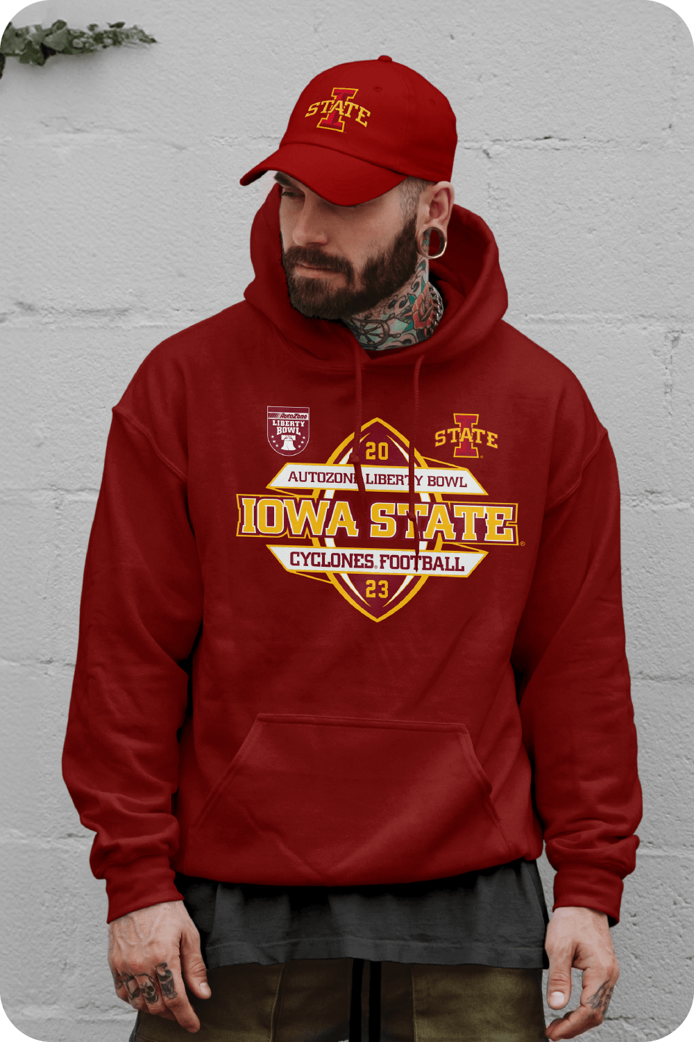 AutoZone Liberty Bowl 2023 Cardinal Hooded Sweatshirt